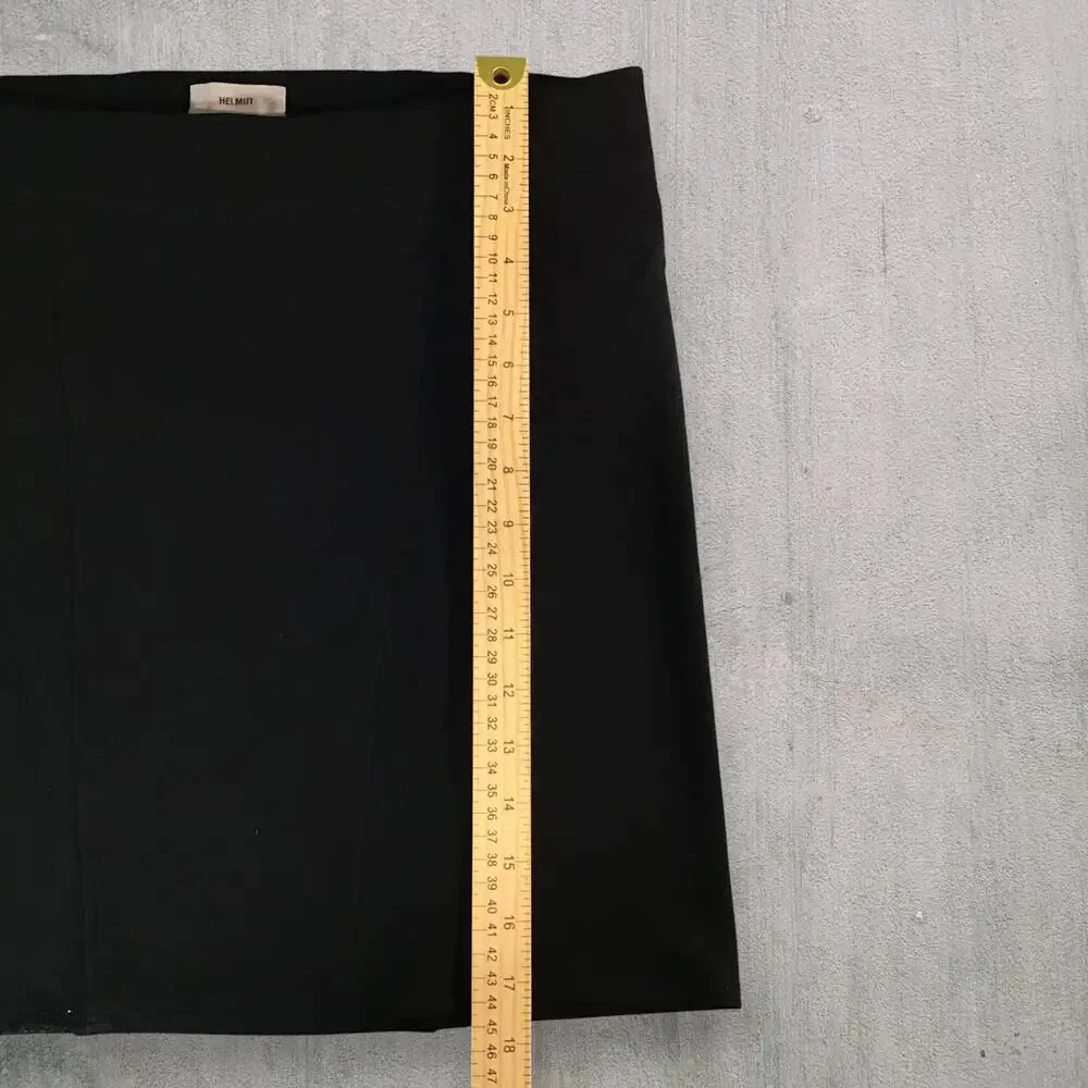 Helmut Black Structured Ponte Mini Skirt L Minimalist Modern Capsule Wardrobe